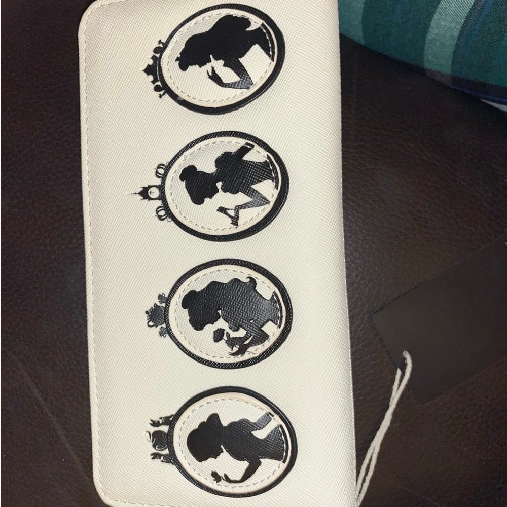 Disney Loungefly Cream Wallet with Black Bow
